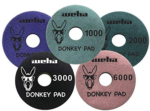 Weha 4 inch Donkey Quartz Face Polish Surface Polishing Pad - Full Set