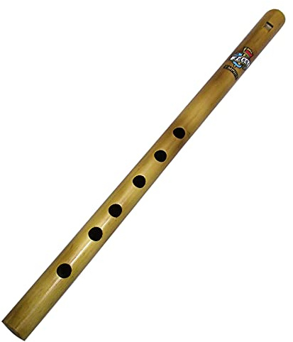 Zaza Percussion- 6 Finger holes - Polished Bamboo Flute state (C# - 16'' Indian Flute)