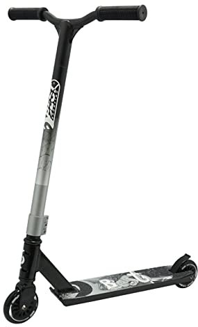 Best Sporting Scooter für Erwachsene I Kick-Roller aus Leichtem Aluminum I Trick-Roller I Tretroller Mit Rollengröße 100 mm I Stilvoller Stunt-Scooter (Schwarz-Silber)