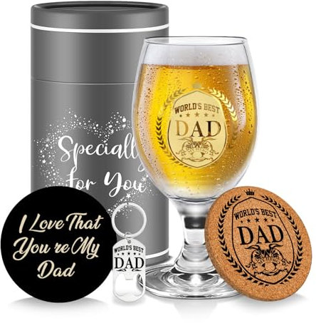 BigNoseDeer Geburtstagsgeschenk für Papa,Männer,Vater Biergläser,Papa Geschenk Geburtstag Bierkrug Personalisiert,Bester Papa Lustige Bier Geschenke für Männer,Papa zum Vatertagsgeschenk Weihnachten