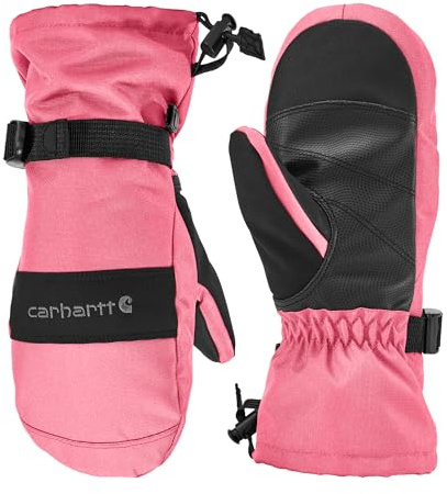 Carhartt Kid's GL0845J Junior Waterproof Insulated Gauntlet Mitt - Medium - Pink Lemonade/Black