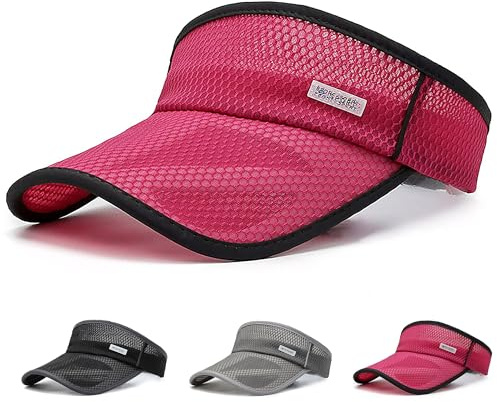 Ivedin | Visera Gorra Sport Hombre y Mujer | Visera Ancha Endurecida Muy Resistente | ala Hueca de Malla para Máxima Ventilación | Ajuste Elástico con Cierre Clip