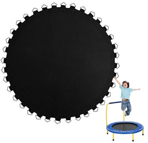 FSDIYU Tappeto Elastico Telo Ricambio Trampolino, Tappetino da Salto a Molla di Sicurezza Resistente ai Raggi UV Altamente Elastico Resistente all'Acqua da 6 Piedi,6FT(36 Buckle),Black