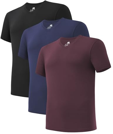 DAVID ARCHY T-Shirts à Manches Longues Homme Coton Maillot de Corps sous-vêtement Basique Coupe Ajustée Ultraconfortable Manches Longues