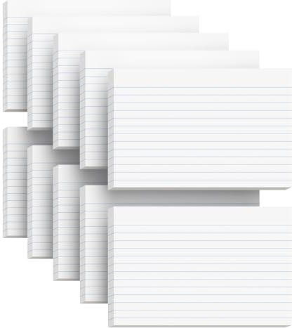 Zaviko Tarjetas flash, tarjetas de índice, 10 x 15 cm, tarjetas de notas de 4 x 6 pulgadas para la escuela, oficina en casa, paquete de 10/300 unidades, color blanco