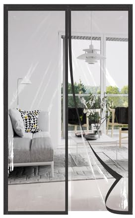 AQKaki Magnétique Rideau Isolant Thermique Porte 95x280cm, EVA Transparent Rideau Thermique Anti Froid d'hiver Rideau Porte Thermique Imperméable Épreuve Isolation Thermique Porte Balcon Bain Salon