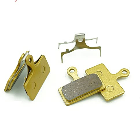 GRASKY 2 Paare Gold Vollmetall Fahrradscheiben Bremsbeläge/Fit für Shimano M985, M988, XT M785, SLX M666, M675 Scheibenbremse,