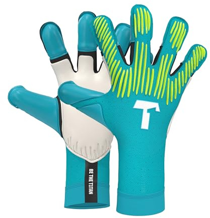 T1TAN Rebel 2.0 Sky Blue - Goalkeeper Gloves Men - Professional Football Gloves for Adults and Teenagers - The Gloves for Football and Any Goalkeeper - Size 6