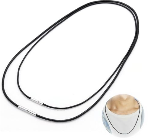 IKOPFLN 2pcs cuir cordon pour collier 2mm, collier et chaîne en cuir homme/femme 45/60 cm