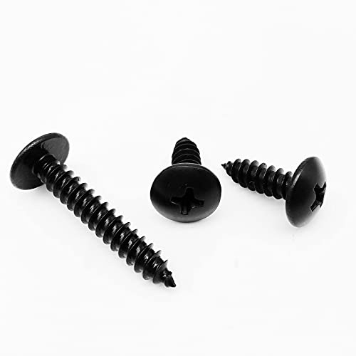 BTBTB Tornillos autorroscantes de Metal, 10/50 Piezas M2.2 M2.9 M3.5 M3.9 M4.2 M4.8 Tornillo de Madera autorroscante de Cabeza Redonda Grande de Acero Inoxidable 304 Negro(20pcs 3.5x6.5mm)