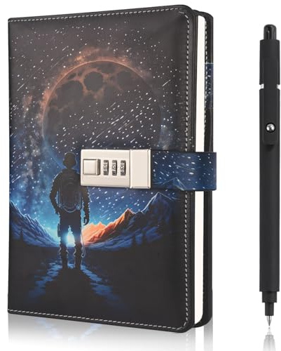 Diary with Lock for Boys, Secret Diary Kids Lockable Notebook with Pen, Space Journal with Lock Teenage Boy, Back to School Birthday Gifts Presents for Boys 8 9 10 11 12 13 14 15 Year Old, Journal Men