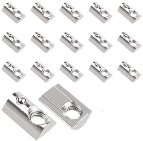 Juego de 100 piezas de 30 series de 30 ranuras m6, tuercas en T con bola de centrado, tuerca deslizante m6 con bola de resorte para impresora 3D, ranura de extrusión de perfil de aluminio