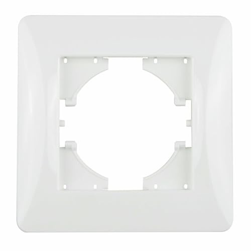 Marco empotrable blanco 1 elemento con diseño minimalista, ideal para instalaciones eléctricas y decoración moderna.