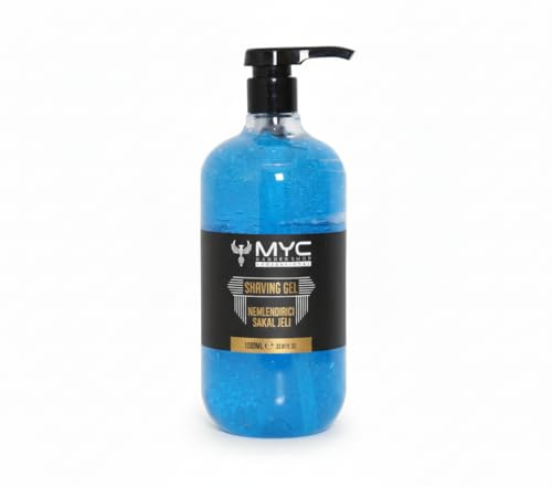 MYC Professional Shaving Gel 1000ml – Transparentes Rasiergel für empfindliche Haut – Feuchtigkeitsspendend & Hautberuhigend – Mit Pumpspender – Barbershop Qualität