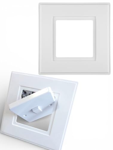 Cambridge Lifestyles ® Brilliant White Finger Plate for 1 Gang Socket Surround Single Light Switch Protection Cover Pack of 1 Prevents Marks Easy Clean Durable Paintable Single White