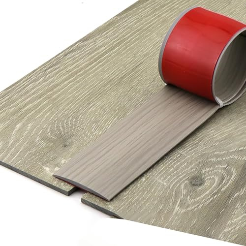 Kakelklipp, 1 m självhäftande golvövergångsremsa, golvskyddsremsor, träkornsdesign vinyl platt avdelare, för laminatgolvluckor och dörröppningar övergångar