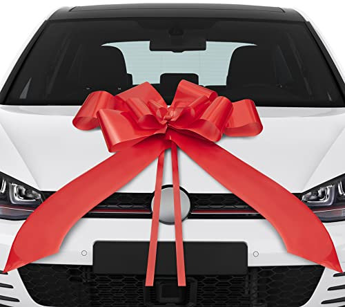 Lisellion® Schleife für Auto, große Geschenkschleife, Riesenschleife für Auto, rote Schleife groß, Geschenkschleife groß, Schleife Auto, große Schleife, 18 Geburtstag Auto