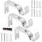 EXLECO 3 Stücke Gardinenstange Halterung Ø20-25mm Durchmesser Verstellbar Metall Wandhalterung 3cm Verstellbare Länge Vorhangstange Halter Spannstange Selbstklebend & Bohren für Hause Büro, Silber