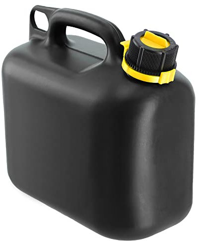 KADAX Tanica per carburante, imbuto, riserva benzina diesel, tanica plastic ricambio, tanica spray (6L nero)