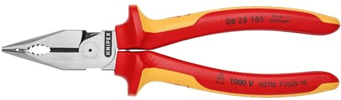 KNIPEX Tools 08 28 185 SBA - Pinze combinate a becco lungo, isolate 1000 V, 18,6 cm