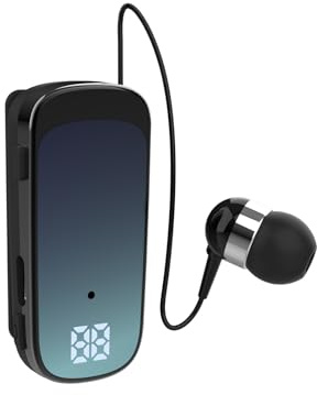 Bluetooth Headset mit Mikrofon Freisprechanlage Bluetooth Handy Lavalier Auto Kopfhörer Einziehbarer drahtloser Ohrhörer In Ear Kopfhörer für Autofahren Business Büro Earphone Freisprecheinrichtung