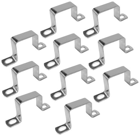 Rierousy 10 Stück 25 × 25 mm Rohrschellen 304 Edelstahl, Quadratische Rohrschelle für Haustüren, Fenstern, Wasserversorgung und Anderen Rohrleitungen