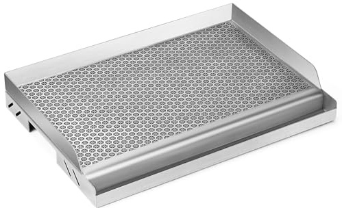 Onlyfire Piastra in Acciaio inossidabile per Barbecue, 45.7 * 32 * 7.2 CM | Piastra con Rivestimento Antiaderente a Nido d'Ape e Vaschetta Raccogli Grasso per Barbecue a Gas e a Carbonella