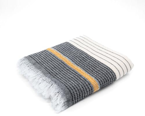 BERCA HOME Olympos Turkish Beach Towel – Lightweight, Quick Dry, Sand Free – 100% Cotton Peshtemal Hammam & Bath Towel – 90x190 cm – Soft & Compact for Spa, Travel, Gym, Yoga, Camp, Picnic (Black)