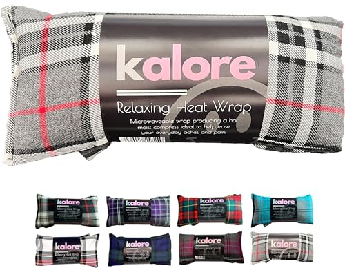 KALORE Wheat Bags Microwavable for Neck & Shoulder Pain Relief – Lavender Scented Heat Wrap – Handmade in UK with UK-Grown Filling – Tartan Cotton – Deep Comfort for Tension & Aches, Dark Grey