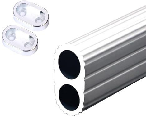 Asta appendiabiti in alluminio resistente, 90 cm, asta ovale per armadio, tubo appendiabiti resistente, colore argento, perfetta per nizing vestiti