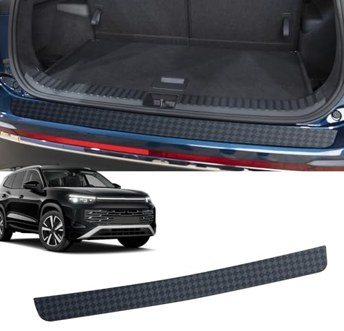 CDEFG Compatibile con VW Tayron 2024 2025 2026, protezione antigraffio per bagagliaio, autoadesiva, in fibra di carbonio, protezione paraurti auto, accessorio