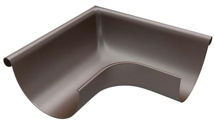 ZAMBELLI Angolo di grondaia 90 gradi (angolo esterno) zincato 125cm marrone rame Angolo di grondaia con cordone all'esterno per grondaia semicircolare, senza saldatura