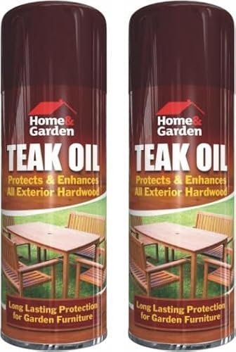 2 x 400ML Teak Oil for Garden Furniture Wood Spray CAN Garden Furniture Wood Hardwood