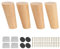 Btowin 18cm Holz Möbelfüße, VCF 4 Stück Massivholz Tischbeine Möbelbeine DIY Ersatz mit Montageplatten & Schrauben & für Schrank Sofa Bett Ottomane Couch