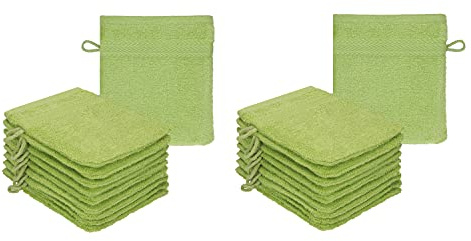 Betz 20-delad tvättvante set premium 100 % bomull 16 x 21 cm färg avokado grön