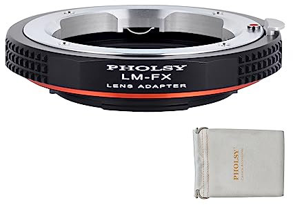 PHOLSY LM a FX Adaptador de Objetivos para Lente de Montura Leica M LM, Zeiss ZM, VM y Cuerpo de Cámara Fujifilm X Montura, X-H2S, X-Pro3, X-T5, X-T4, X-T3, X-S20, X-S10, X-T30II, X-E4 etc. LM-Fuji X