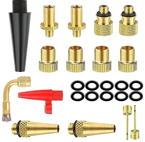 WeddHuis 25 st Cykelventil Adapter för Cykelpump, Cykelventiladapter, Adapterventil, SV DV AV-omvandlare Adaptersats, för Cykelventil