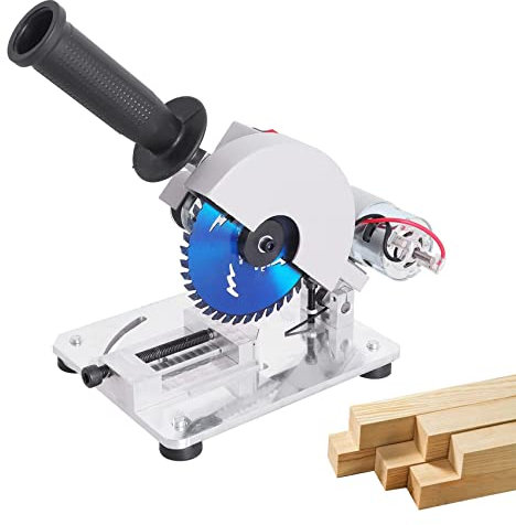 BrolEo Mini Sierra ingletadora, Sierra de Mesa portátil con ángulo de 0-45° y Altura Ajustable para Corte de Metal Blando, Chapa de Hierro, Madera, plástico, aleación de Aluminio