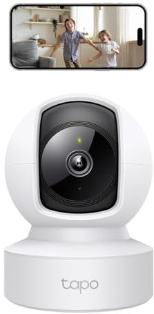 Tapo C212 Caméra Surveillance WiFi et Ethernet intérieure 2K(3MP), Détection de Personne, Audio Bidirectionnel, Compatible avec Alexa et Google Assistant, pour Bébé ou Animaux