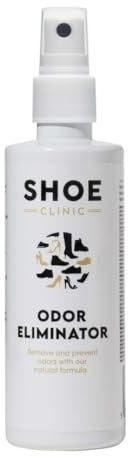 Shoe Clinic Odour Eliminator | Neutraliser for Trainer Odors, Dress Shoes, Sneakers, Boots, Heels, Sandals, and More | Easy to Use Spray for Gym, Sports, and Daily Wear (125ml)