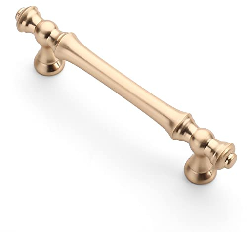 9BUILD 6 stycken guldfärgbetäckta skåphandtag med en hålavstånd på 96 mm, handtag för köksskåp, zinklegering, möbelhandtag, kökshandtag, möbelhandtag, köksskåp, skåpdörrar, EU0040