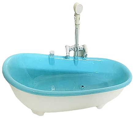 JAGTRADE Intelligent Spray Water Bird Bath Bowl Parrots Bathtub Bath Shower Cage Accessory for Birds Parrot Cockatiel Lovebirds, 22.3x11.5x8.5cm, Blue