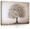 Bilder Baum Abstrakt Kunst beige 40x30 cm - Vintage Leinwandbild Klein Wohnzimmer Schlafzimmer Wandbild Kunstdruck Wandbilder Canvas Desing Wand Bild auf Leinwand Aufhängefertig
