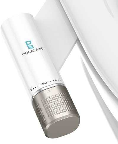 Ultra-Slim Bidet Attachment, Posterior&Feminine Wash-(Retractable Dual Nozzles), Non-Electric Bidet Attachment for Toilet Seat, Adjustable Fresh Cold Water Pressure, Stainless Steel Inlet (Field gray)