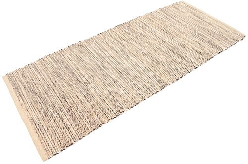 Casa Service Reno Teppich aus Baumwolle, waschbar, für Badezimmer, Küche, rutschfest, maschinenwaschbar (Beige, 50x120 cm)