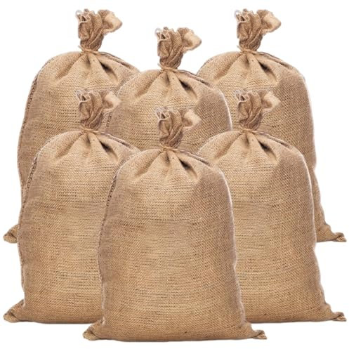 LDXDRU Lot de 6 sacs en toile de jute pour plantes - Grand sac en jute - 60 x 100 cm - Protection des plantes - Pour l'hiver - Résistants - Protection contre le gel - Pour le Père Noël