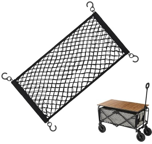 Cargo Net Truck Storage with Hooks | Elastic Stretchable Mesh 27x13Inch Organizer for Atv Trailer Motorcycle Car Boats Trunk