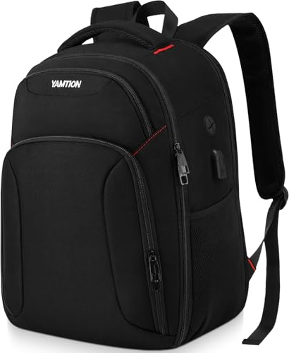 YAMTION Zaino da viaggio con scomparto per laptop, TSA, adatto alla porta di ricarica USB, borsa per computer portatile da 17,3 pollici, zaino da lavoro per uomini da viaggio