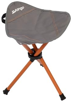 Vango Micro Camping Stool – Compact Folding Tripod Seat with Carry Strap & Bag, Lightweight Steel Frame, Durable Endure Fabric, Portable Stool for Camping, Fishing, Festivals & Travel (Excalibur)