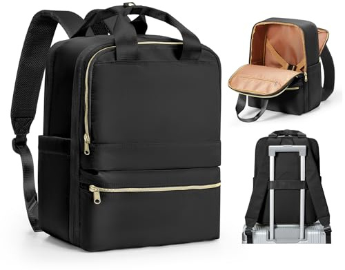 bergsalz Reseryggsäck dam Ryanair handbagage 40 x 20 x 25 ryggsäck kvinnor män arbete handbagage ryggsäck vattentät resa ryggsäck, svart, 40x30x20cm, modern